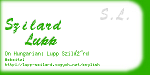 szilard lupp business card